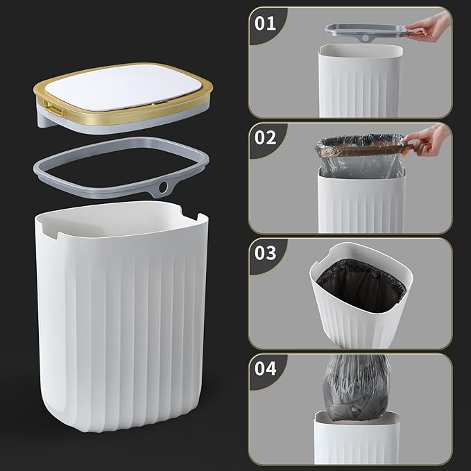 12L Waterproof Oval Sensor Trash Bin Grey