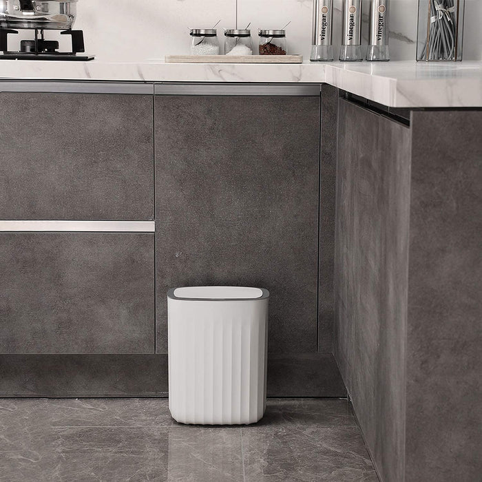 12L Waterproof Oval Sensor Trash Bin Grey