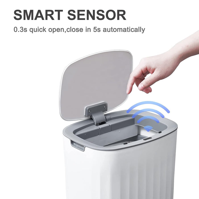 12L Waterproof Oval Sensor Trash Bin Grey