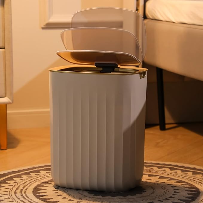 12L Waterproof Oval Sensor Trash Bin Grey