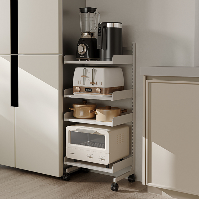 Roll Movable Adjustable Kitchen Trolley Rack 4 Tier - Medium