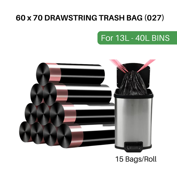 Drawstring Thick Trash Bags 60 x 70