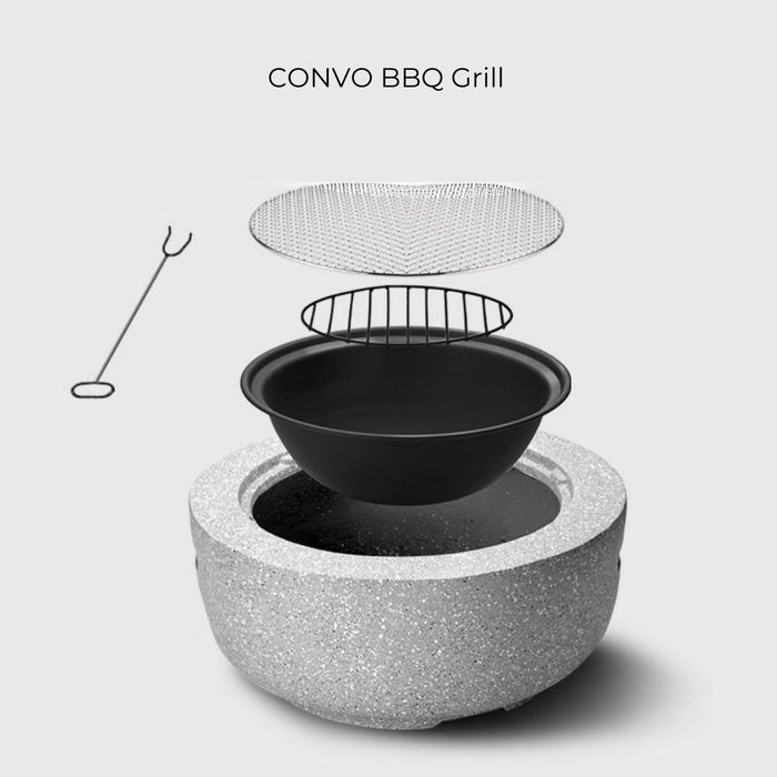 Convo Outdoor Charcoal BBQ Grill Fire pit with legs 60cm Large