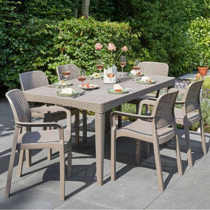 Girona Table + Bali Chair Cappuccino