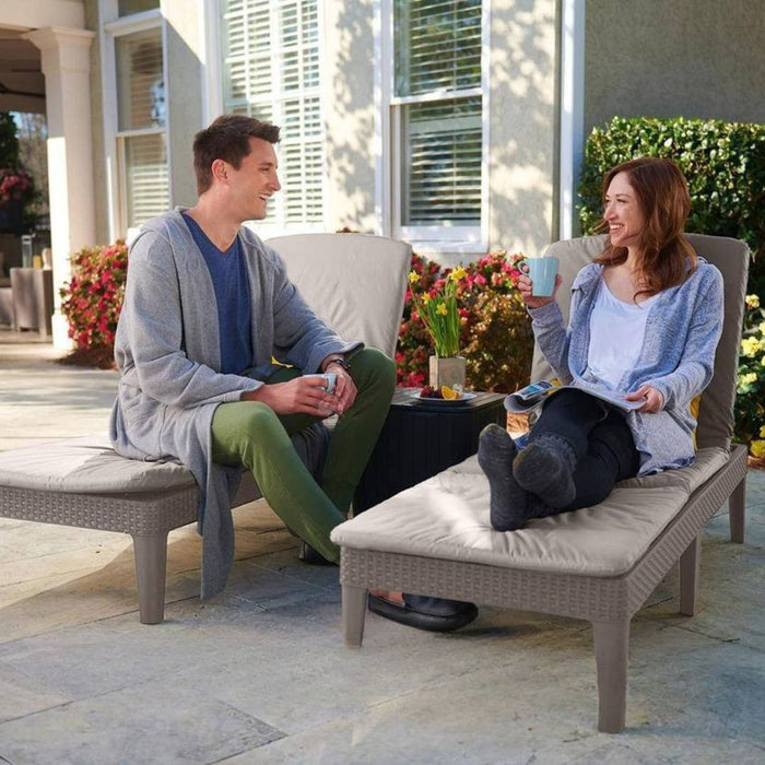 Jaipur Outdoor Sun lounger Cappuccino With Cushion