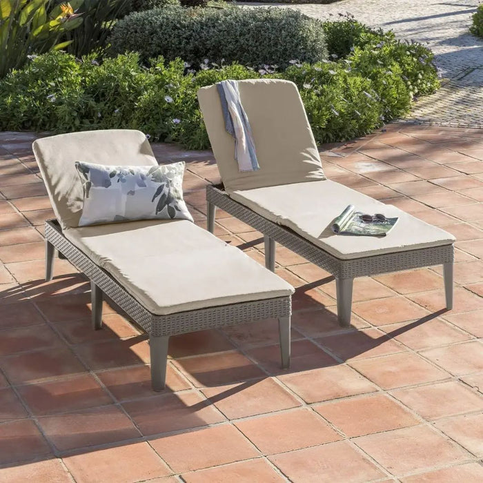 Jaipur Outdoor Sun lounger Cappuccino With Cushion