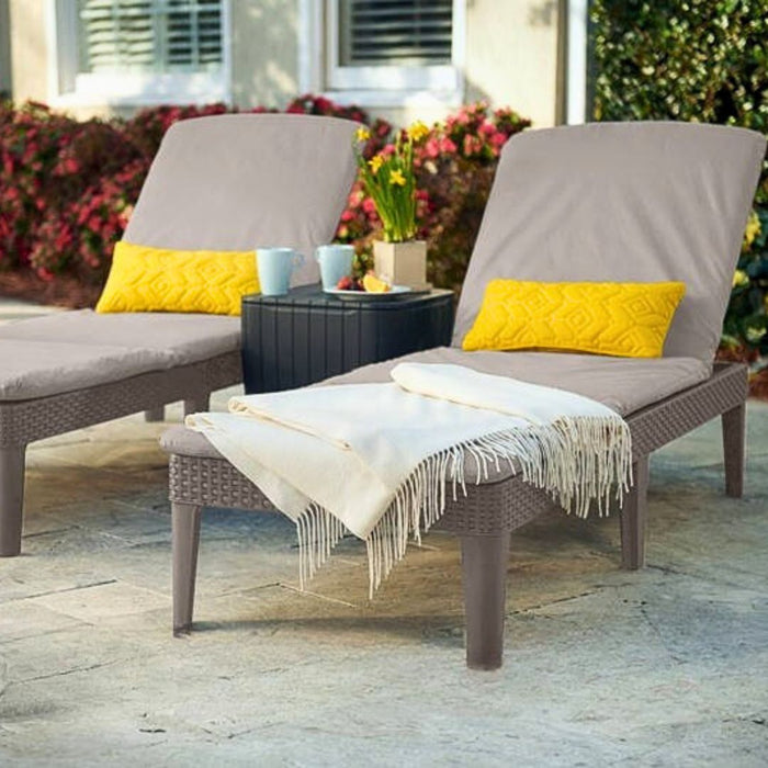 Jaipur Outdoor Sun lounger Cappuccino With Cushion