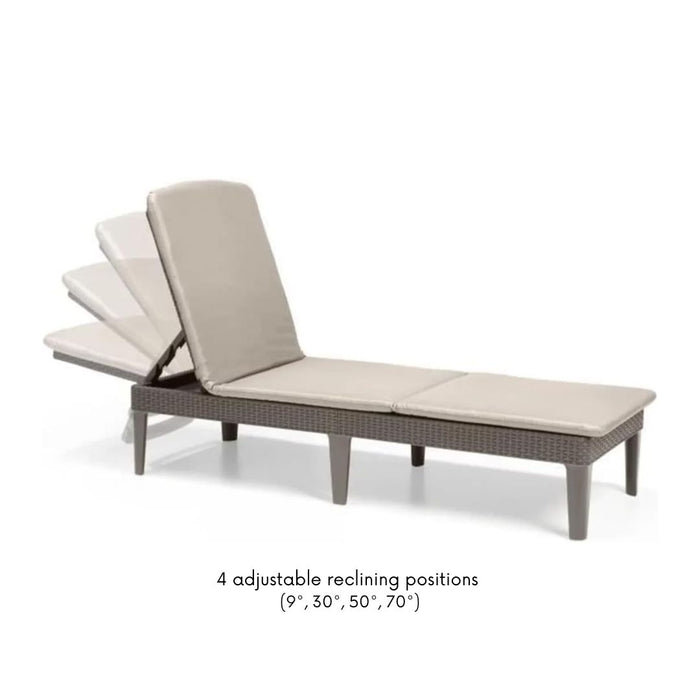 Jaipur Outdoor Sun lounger Cappuccino With Cushion