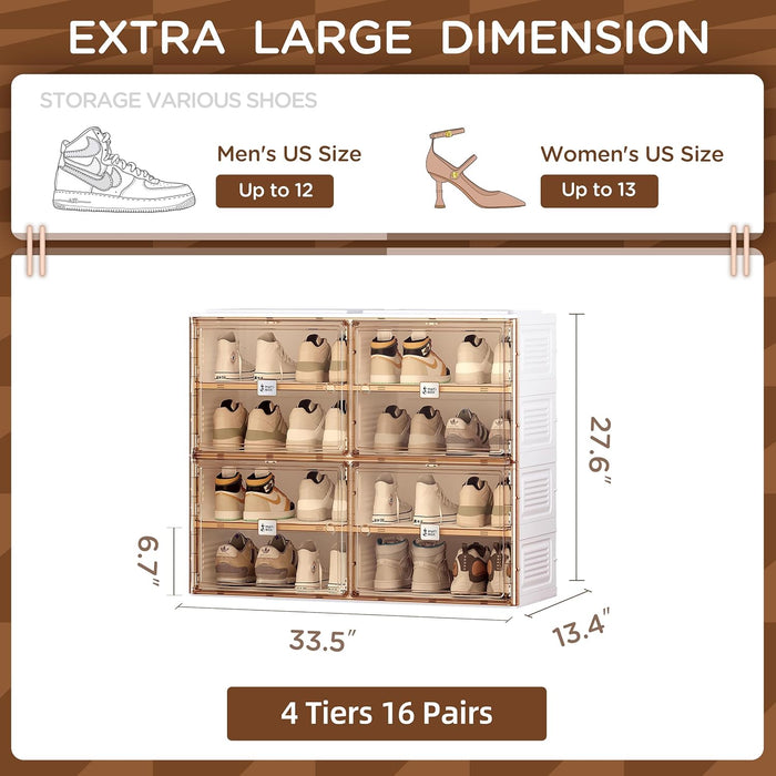 Shoe Cabinet 2 Row 4 Door 8 Grids