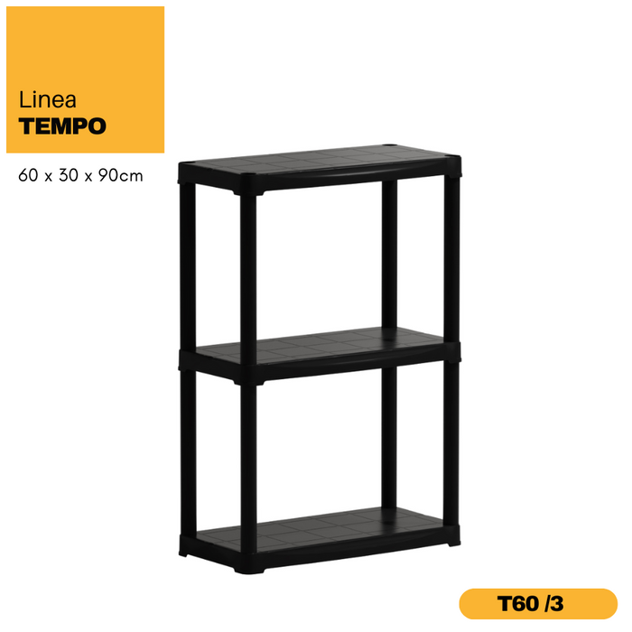 Linea Tempo 3 Tier Plastic Shelf Shelving Rack