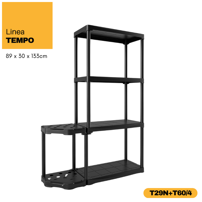 Linea 4 Tier + 2 Tier Corner Shelf Shelving Rack