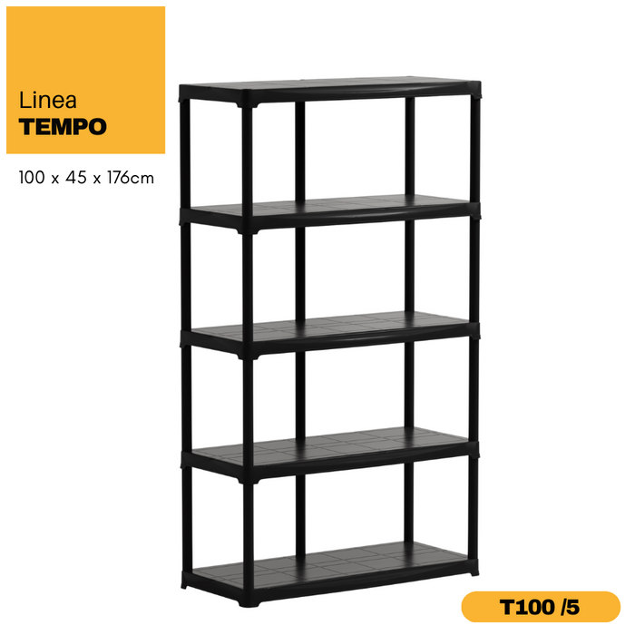 Linea Tempo 5 Tier Plastic Shelf Shelving Rack