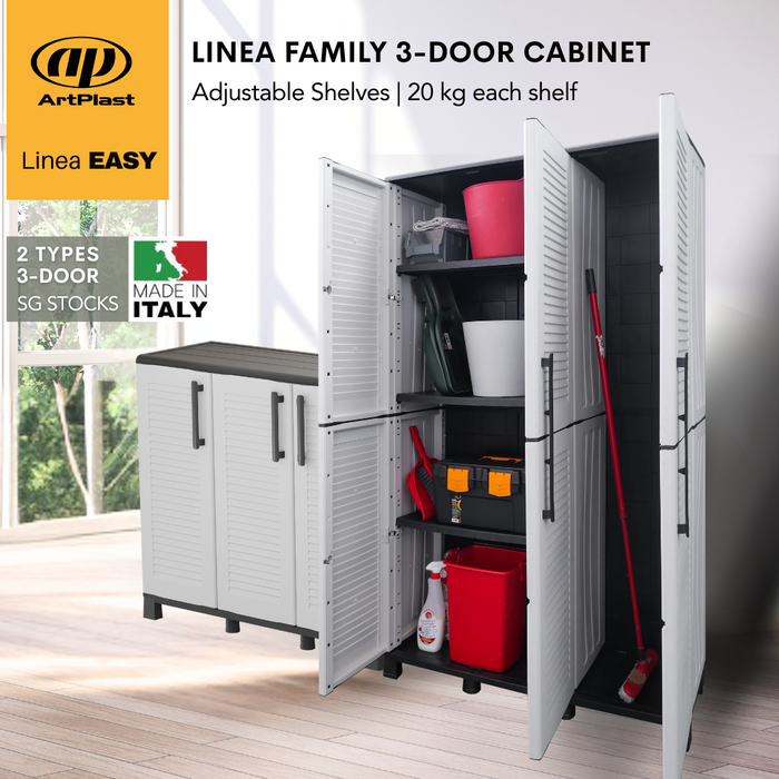Linea Family Tall Multipurpose Cabinet 3 Door