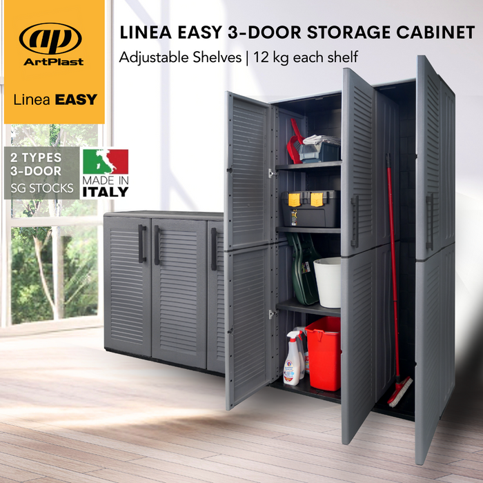 Linea Easy Tall Multipurpose Cabinet 3 Door