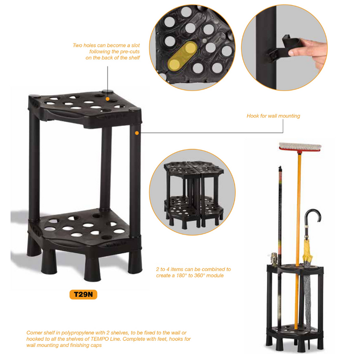 Linea 4 Tier + 2 Tier Corner Shelf Shelving Rack