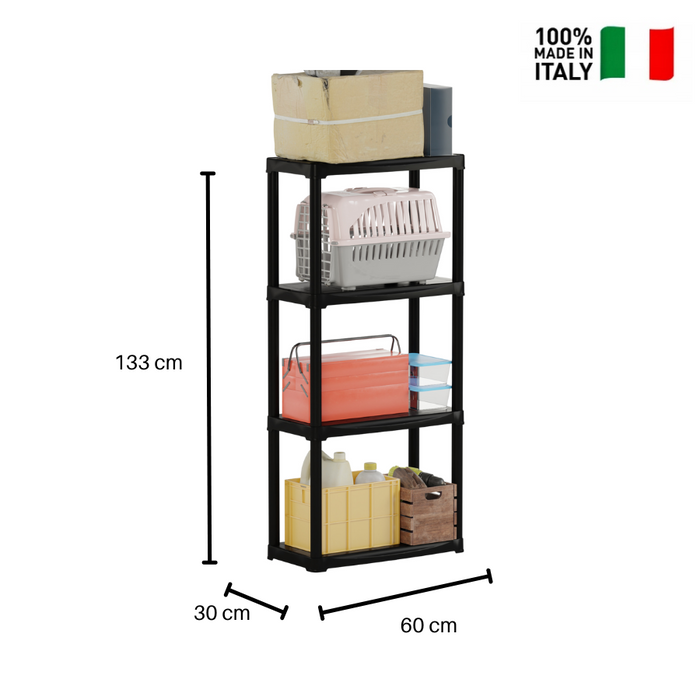 Linea Tempo 4 Tier Plastic Shelf Shelving Rack
