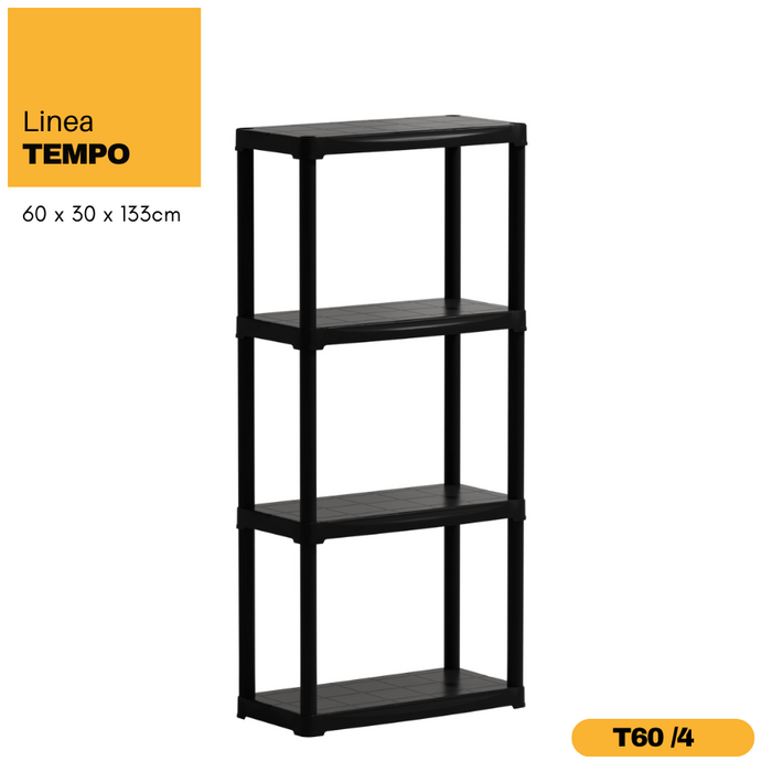 Linea Tempo 4 Tier Plastic Shelf Shelving Rack