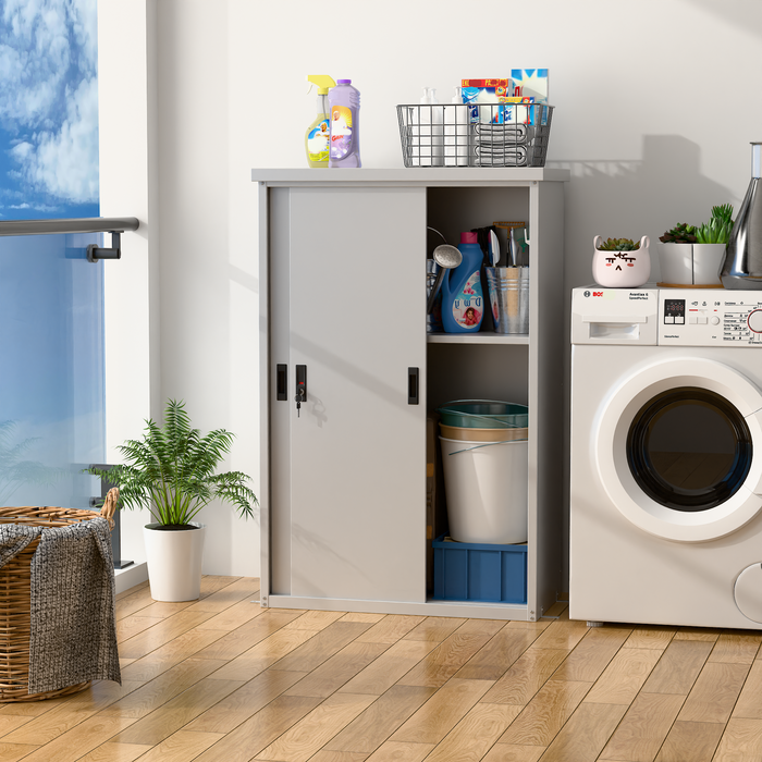 Balcony Steel Storage Cabinet Grey