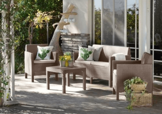 Orlando Outdoor 4 Seater Sofa Set Cappuccino