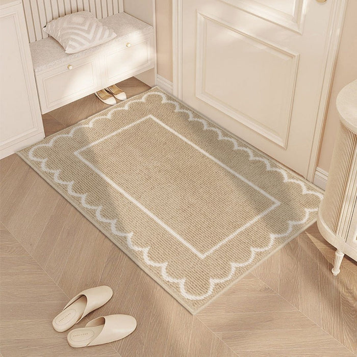 Door Entry Non Slip Entrance Floor Mat Beige Frame