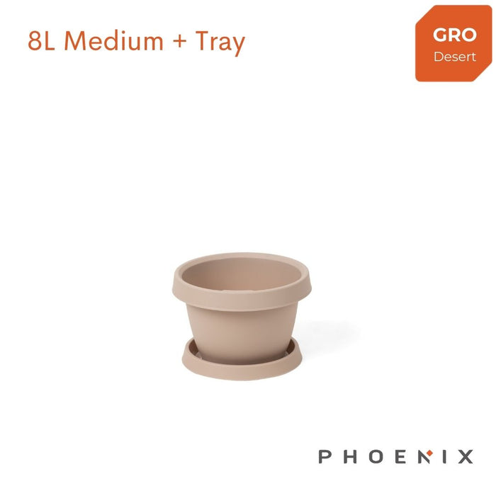 GRO Flowerpots with tray Medium 8L