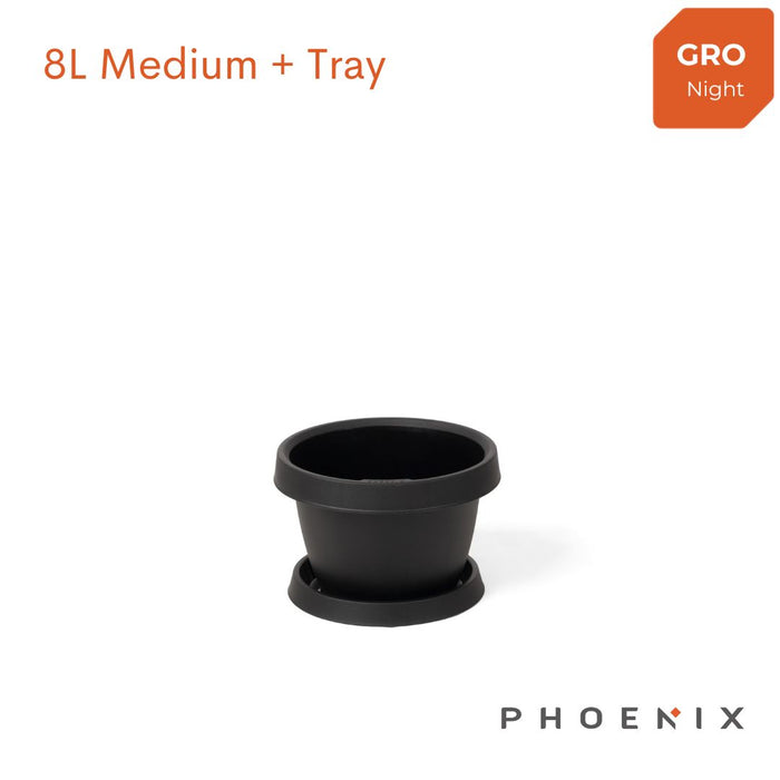 GRO Flowerpots with tray Medium 8L