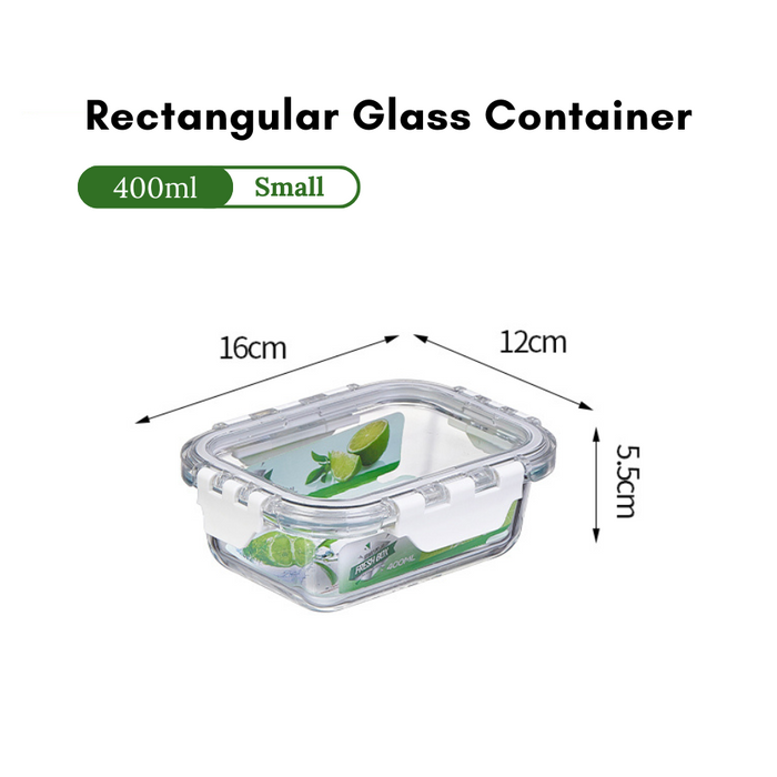 Glass Lock Rectangle Glass Food Container