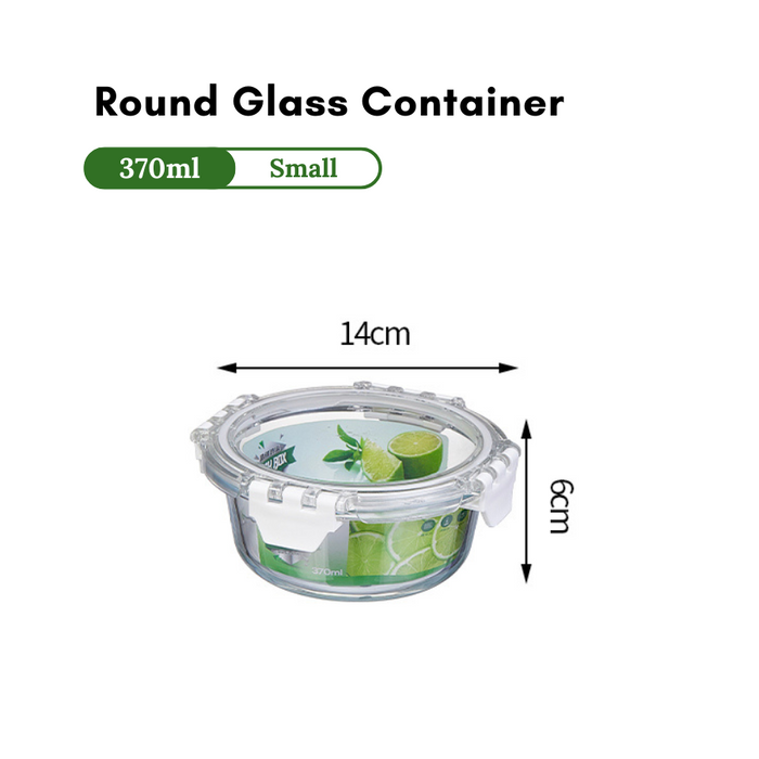 Glass Lock Round Glass Food Container