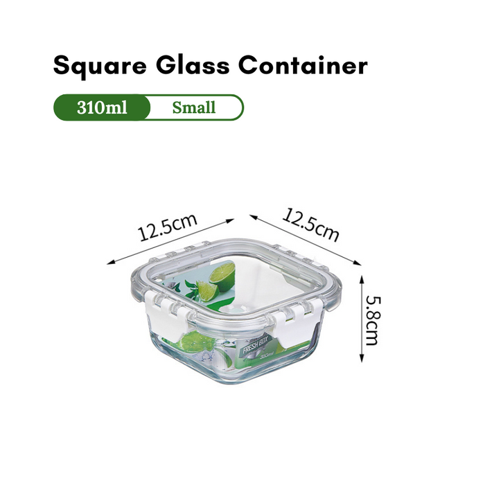 Glass Lock Square Glass Food Container