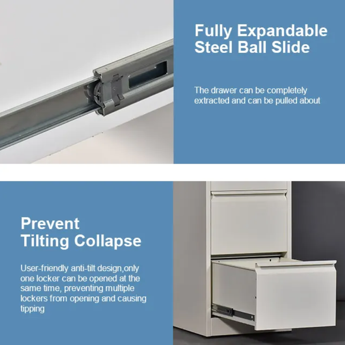 Filex 2 Drawer Vertical Filing Cabinet White