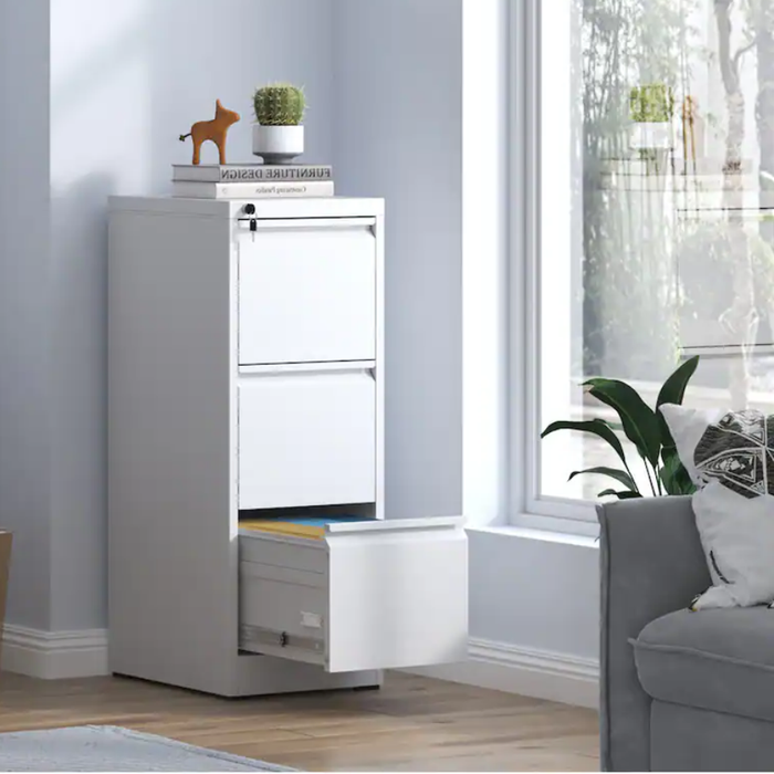 Filex 3 Drawer Vertical Filing Cabinet White