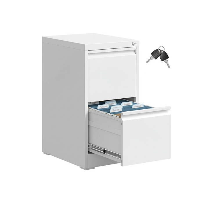 Filex 2 Drawer Vertical Filing Cabinet White