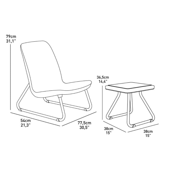 Rio Outdoor Balcony Patio Sofa Set Brown