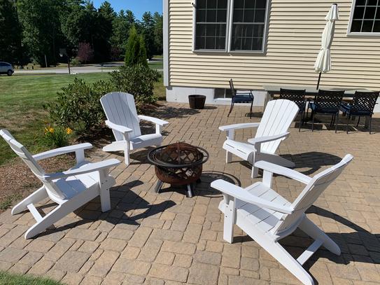 Keter Alpine Adirondack Outdoor Garden Lounge Chair White
