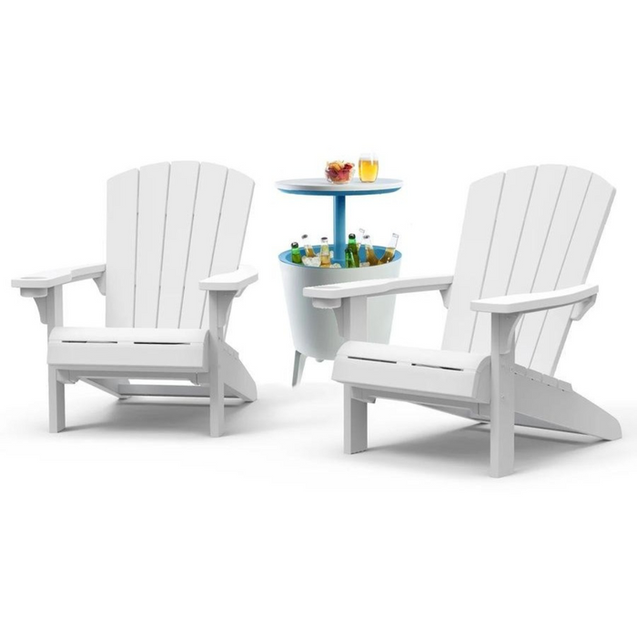 Keter Alpine Adirondack Outdoor Garden Lounge Chair White