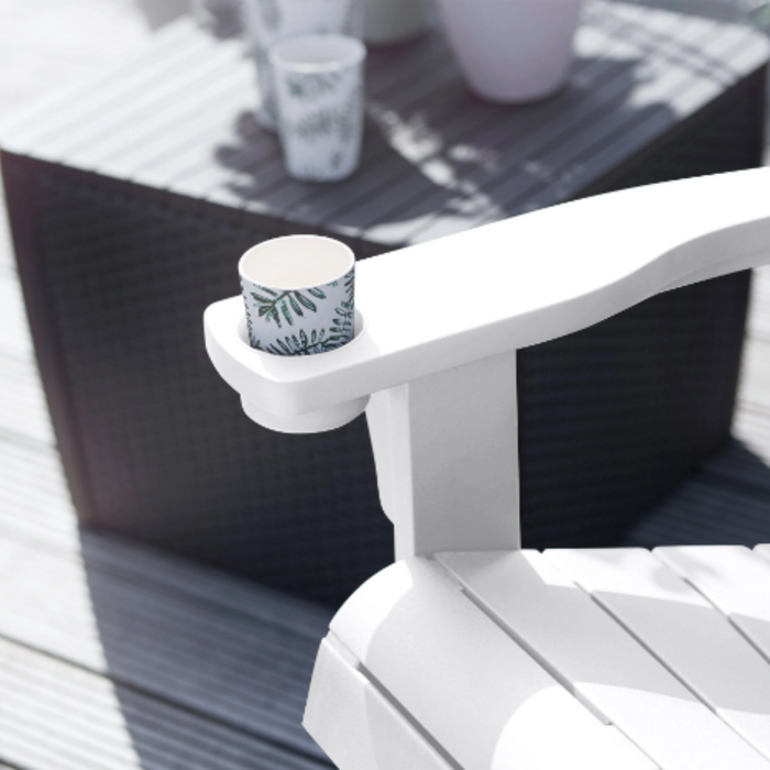 Keter Alpine Adirondack Outdoor Garden Lounge Chair White