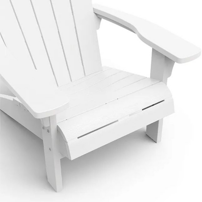 Keter Alpine Adirondack Outdoor Garden Lounge Chair White