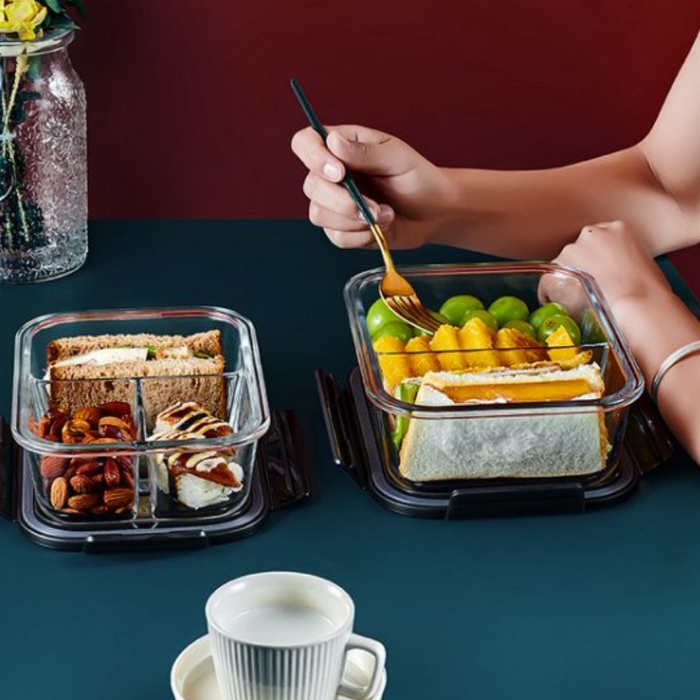 LUNA 2 Divider | 3 Divider Glass Lock Food Container