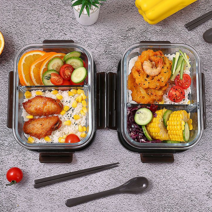 LUNA 2 Divider | 3 Divider Glass Lock Food Container