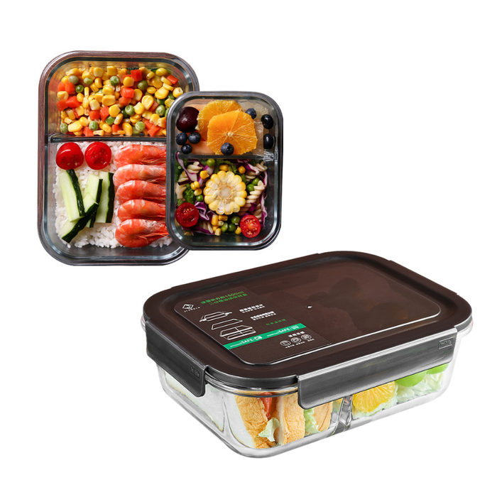 LUNA 2 Divider | 3 Divider Glass Lock Food Container