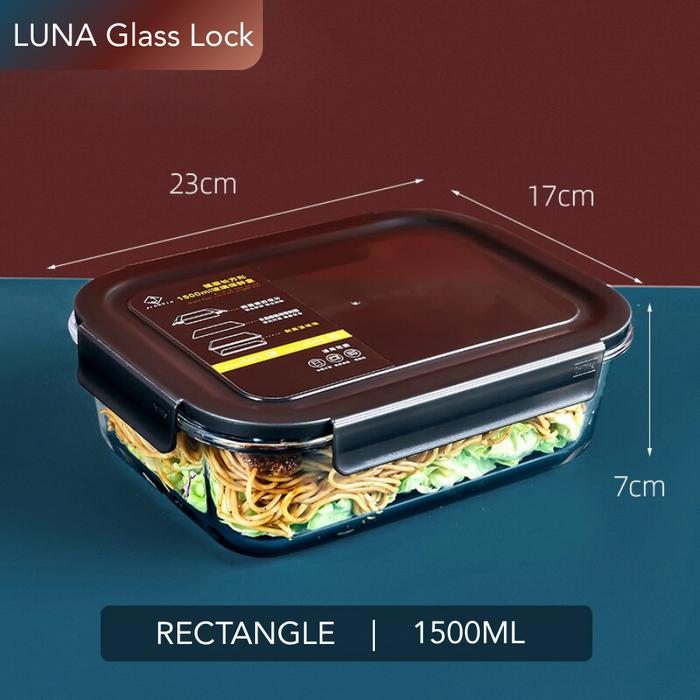 LUNA Glass Lock Rectangle Food Container