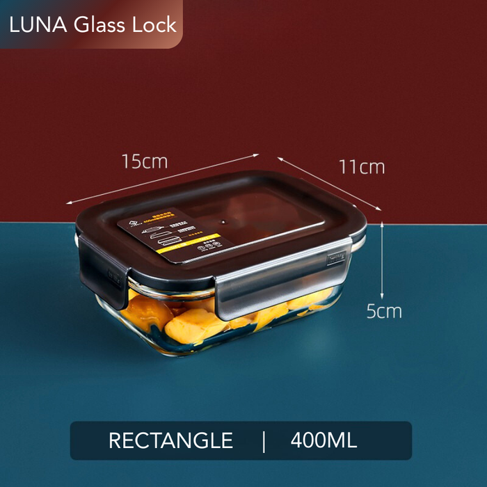 LUNA Glass Lock Rectangle Food Container