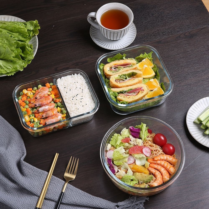 LUNA Glass Lock Square Food Container