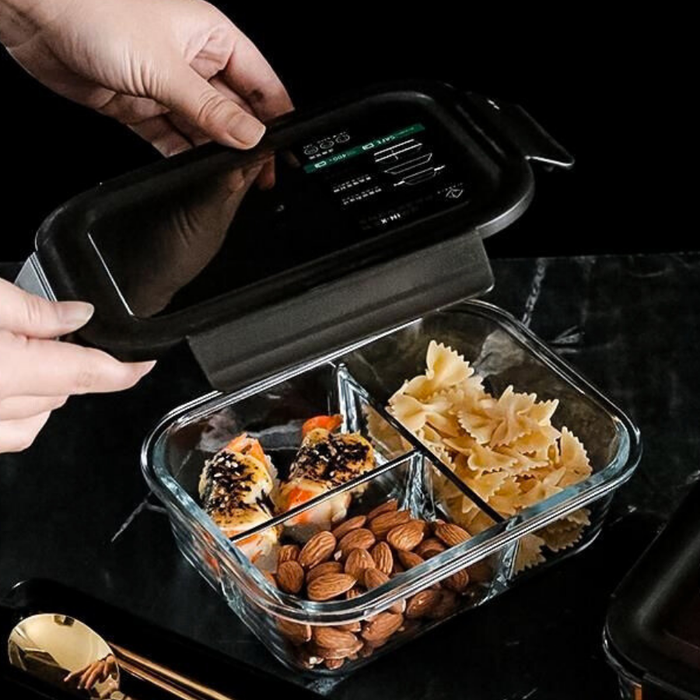 LUNA 2 Divider | 3 Divider Glass Lock Food Container