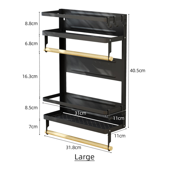 Magnetic Fridge Side Shelf Foldable Spice Rack Large