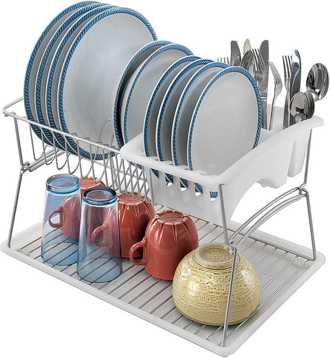 GenuisTex Dish Drainer Rack Silver