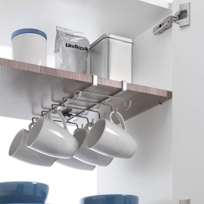 My Mug Undershelf Mug Cups Holder Rack Silver