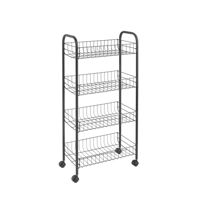 Ascona Rolling Cart 4 Tier Black
