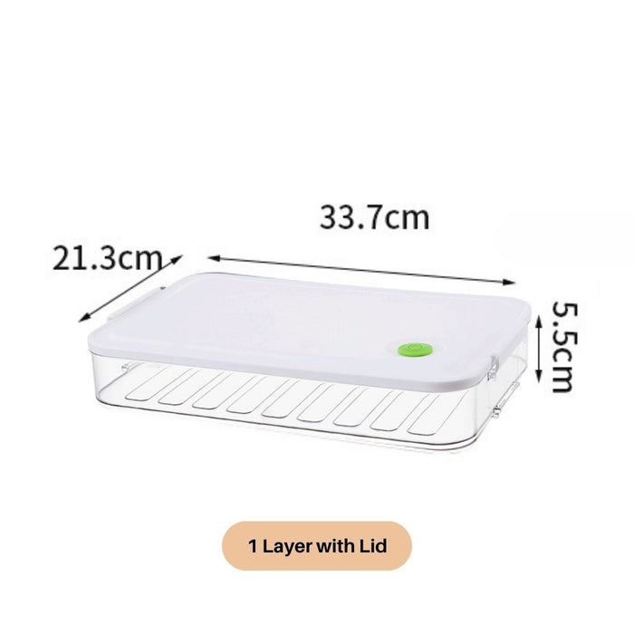 Multi-Layer Refrigerator Food Storage Containers with Lid