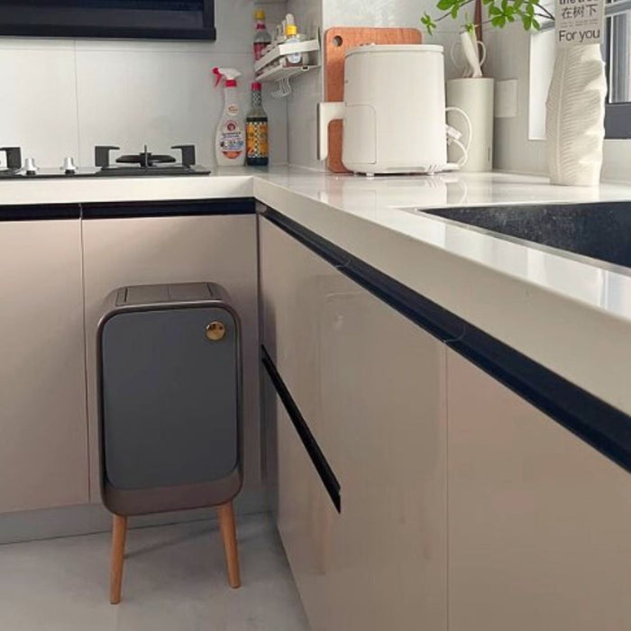 20L Nexa Sensor Bin Wooden Legs Grey